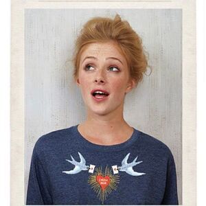 Locher's Paris "I NEED A DRINK" Navy Embroidered T-Shirt Excellent Condition S